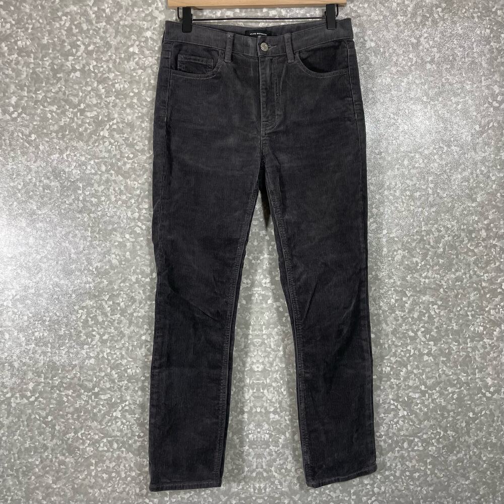 Club Monaco Women's Straight Leg Charcoal Gray Corduroy Pants - Size 2 - Midrise